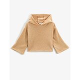 Koton Basic Crop Hooded Sweatshirt Soft Textured Ribbed Wide Sleeve cene