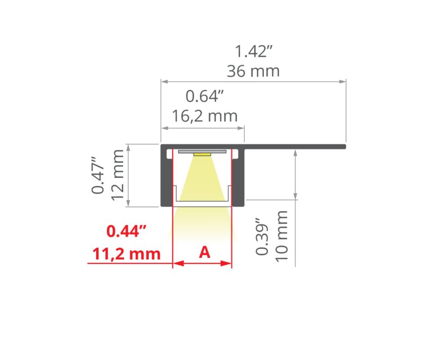 KLUS LED profil PDS-T-BOK - srebrn* | Shoptok.si