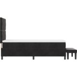 Box Spring Krevet s Madracem i Klupom Crni 80x200 cm Baršun | shoptok.hr