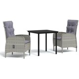  3-dijelni vrtni blagovaonski set s jastucima sivo-crni | shoptok.hr