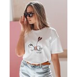 DStreet T-shirt damski oversize z pieskiem CUTE TAIL biały | ePonuda.com