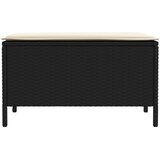  Vrtni otoman s jastukom Crna i Krema 80 x 38 x 45 cm PE ratan | Eponuda.com