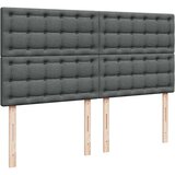 vidaXL Box spring postelja z vzmetnico temno siva 200x200 cm blago | Shoptok.si