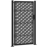 vidaXL Vrtna vrata črna 105x180 cm Jeklena križna oblika, (22058224) u