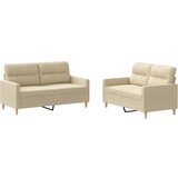 Maison Chic Sedežna garnitura - kavč 2-delna z blazinami krem blago, (21729023) | Shoptok.si