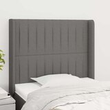  Uzglavlje s ušima tamnosivo 83x16x118/128 cm od tkanine | shoptok.hr