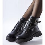 Gemre Black insulated ankle boots with decorative buckle Fino | Shoptok.si