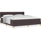  Postelja z vzmetnico Temno rjava in bela 180 x 200 cm Poliester, (5000127687) | Shoptok.si