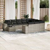  11-dijelni set vrtnih sofa poliratan s jastucima svijetlosivi | shoptok.hr