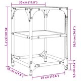  Stolić s prozirnom staklenom površinom 30x30x45 cm čelik | shoptok.hr
