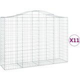  Obokane gabion košare 11kosov 200x50x140/160cm pocinkano železo | Shoptok.si
