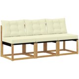 3 Komad Srednja sofa za van Masivno bagremovo drvo, Tekstilen | Eponuda.com