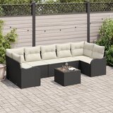 vidaXL 8-dijelni set vrtnih sofa s jastučićima crni ratan, 2-dijelna vrtna sofa s jastučićima crni ratan Cijene