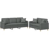  2-dijelni set sofa s jastucima tamnosivi od tkanine | shoptok.hr