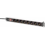 razdelilec rack 8x220V ALU prenapetostna zaščita + stikalo DN-95436, (5000219321)