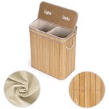 ModernHome košara za rublje od bambusa 100l s 2 pretinca i poklopcem | shoptok.hr