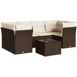  7-dijelni set vrtnih sofa od poliratana s jastucima smeđi | shoptok.hr