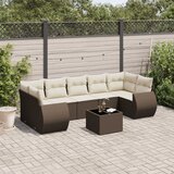 Maison Chic Seti vrtnega pohištva - Vrtna garnitura - Vrtni pohištvo set 8-delna z blazinami rjav poli ratan, (21800100) | Shoptok.si