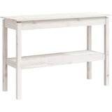 Maison Chic konzolna miza - miza ob steni bela 110x40x75 cm trdna borovina, (21786575) Cene