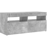 TV ormarić s LED svjetlima siva boja betona 90x35x40 cm | Eponuda.com