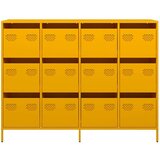 vidaXL Komoda gorčično rumena 135x39x103,5 cm hladno valjano jeklo | Shoptok.si