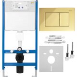Rea Komplet za predstensko namestitev WC K011A-Q z gumbom J Gold | Shoptok.si