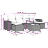  7-dijelni set vrtnih sofa od poliratana s jastucima smeđi | shoptok.hr
