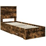  Okvir za krevet Dimljeni hrast i srebrna 75 x 190 cm | shoptok.hr