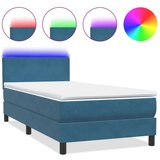 Box spring postelja z vzmetnico temno modra 80x210 cm žamet, (21792481) | Shoptok.si