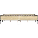  Okvir za krevet boja hrasta 150x200cm konstruirano drvo i metal | shoptok.hr