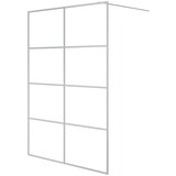 Pregrada za tuš srebrna 140 x 195 cm s prozirnim staklom ESG | Eponuda.com