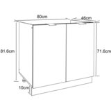 MID.YOU Spodnja Omarica Za Korito Fasola, Bela, Š 80cm | Shoptok.si