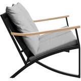 vidaXL Vrtna klop z blazinami 120 cm črno jeklo | Shoptok.si