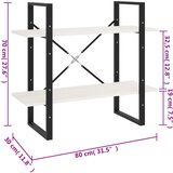 Ormarić za knjige s 2 razine bijeli 80 x 30 x 70 cm od borovine | Eponuda.com