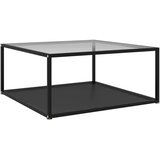  Stolić za kavu prozirni i crni 80 x 80 x 35 cm kaljeno staklo | shoptok.hr