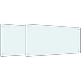  Kuhinjski zid 2 pcs Bijelo 100 x 50 cm Staklo otporno na udarce | shoptok.hr