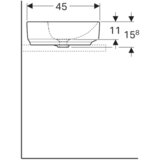 Geberit LAVABO NADGRADNI NA RAVNU PLOČU ELIPSA 600X450 NEMA PRELIV SLAVINA NA LAVABOU 500.778.01.2