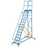 eurokraft pro Pomična lestev s podestom, aluminijaste stopnice, 14 stopnic | Shoptok.si