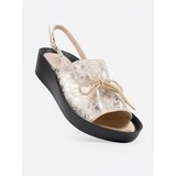 GOODIN Light beige wedge sandals with leather insole | Shoptok.si