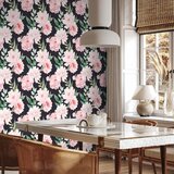  Tapeta - Peonies on graphite background 49x1000 | shoptok.hr