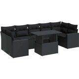  8-dijelni set vrtnih sofa od poliratana s jastucima crni | shoptok.hr