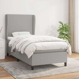  Box spring postelja z vzmetnico svetlo siva 90x200 cm blago, (20790189) Cene