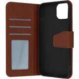 AVIZAR Usnjena torbica za iPhone 14 Plus, vrhunska kakovost, šivi in magnetni zavihek - rjava, (20714824) | Shoptok.si