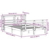 vidaXL Okvir kreveta s uzglavljem voštano smeđi 150x200 cm od borovine | shoptok.hr