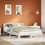 vidaXL Posteljni okvir brez vzmetnice bel 150x200 cm trdna borovina | Shoptok.si