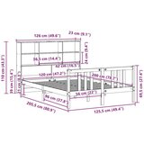  Krevet s regalom za knjige bez madraca 120x200 cm od borovine Prirodna 120 x 200 cm | shoptok.hr