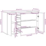  Komoda s 3 ladice boja dimljenog hrasta 120 x 41 x 75 cm drvena | shoptok.hr
