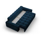 Cosmopolitan Design Plava baršunasti sklopiva/s prostorom za odlaganje sofa 250 cm Wicklow – | shoptok.hr