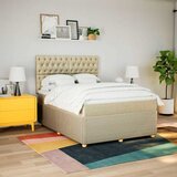  Krevet s oprugama i madracem krem 140x200 cm od tkanine | shoptok.hr