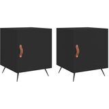  Noćni ormarići 2 kom crni 40 x 40 x 50 cm od konstruiranog drva Crna | Shoptok.si